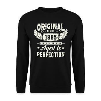 Vintage Gift 1985, 38 Years - Unisex Sweatshirt - black - Front - Alina (178cm) & Michal (187cm)