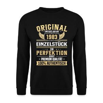 Vintage 1983 - Perfektes 40. Geburtstagsgeschenk - Unisex Pullover - Schwarz - Vorne - Alina (178cm) & Michal (187cm)