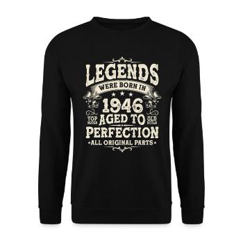 Vintage Birthday Gift 1946 77/78 - Unisex Sweatshirt - black - Front - Alina (178cm) & Michal (187cm)