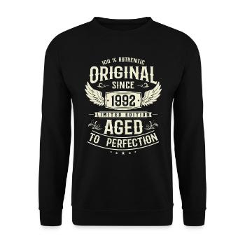 Vintage 1992 Birthday Surprise - Unisex Sweatshirt - black - Front - Alina (178cm) & Michal (187cm)
