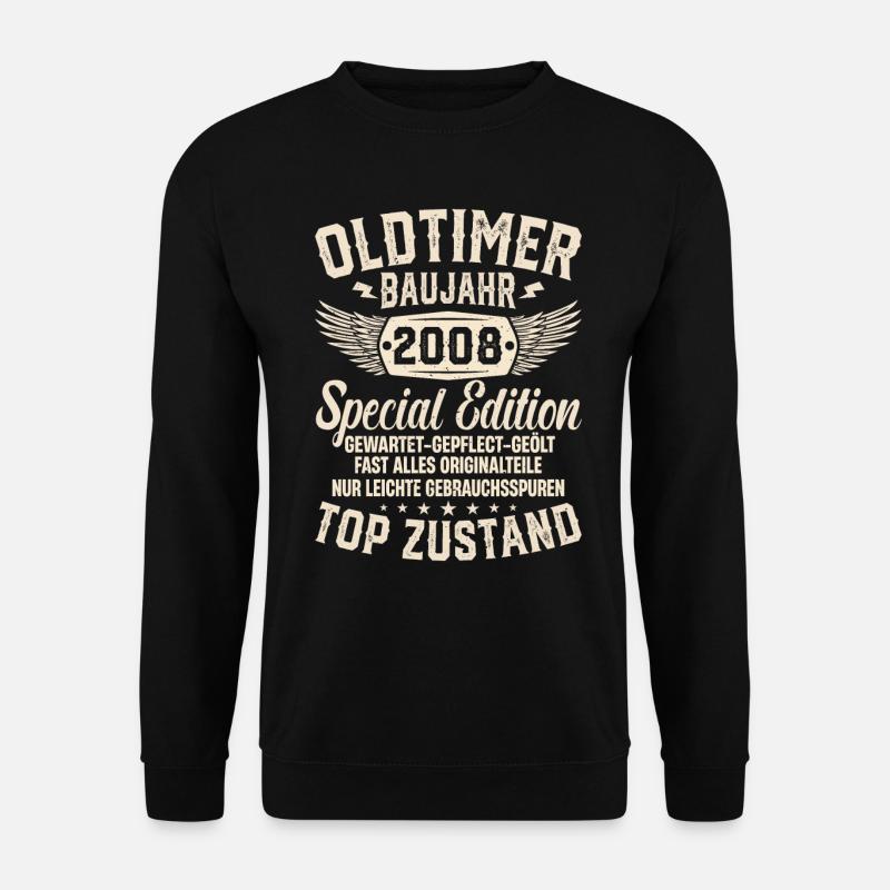 Retro Geschenk 2008er Oldtimer - Unisex Pullover - Schwarz