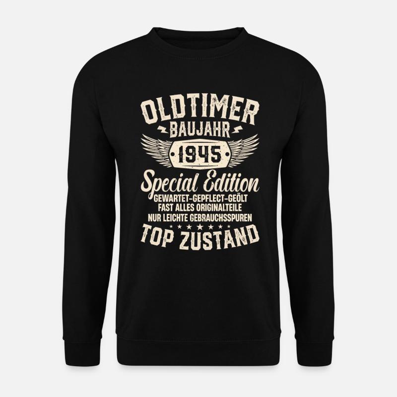 1945 Oldtimer Geschenk - Unisex Pullover - Schwarz