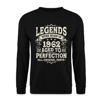 Légendaire : Né en 1962 - Sweat-shirt Unisexe - noir - Devant - Alina (178cm) & Michal (187cm)