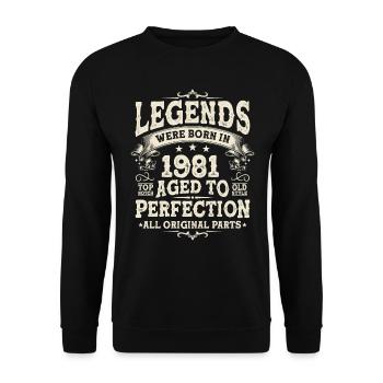 Legendary Birthday Gift Idea '81 - Unisex Sweatshirt - black - Front - Alina (178cm) & Michal (187cm)