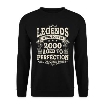 Legendary gift: Born in 2000 - 23/24 years - Unisex Sweatshirt - black - Front - Alina (178cm) & Michal (187cm)