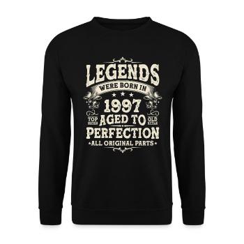 Vintage 1997: Legendary Birthday Present - Unisex Sweatshirt - black - Front - Alina (178cm) & Michal (187cm)