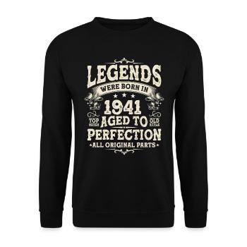Legendary 1941 Birthday - Unisex Sweatshirt - black - Front - Alina (178cm) & Michal (187cm)