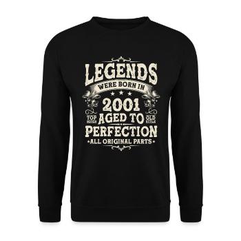 Legendary 2001 Birthday Legends - Unisex Sweatshirt - black - Front - Alina (178cm) & Michal (187cm)