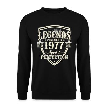 Legendary 1977 birthday present - Unisex Sweatshirt - black - Front - Alina (178cm) & Michal (187cm)