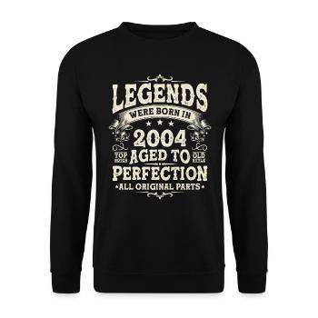 Birthday Legend 2004 - 19/20 years - Unisex Sweatshirt - black - Front - Alina (178cm) & Michal (187cm)