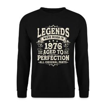Legendary 1976 Birthday Present - Unisex Sweatshirt - black - Front - Alina (178cm) & Michal (187cm)