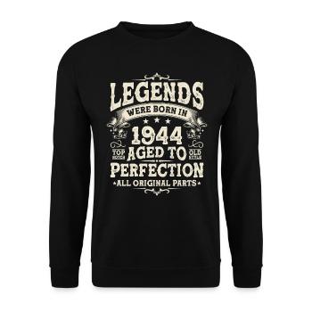 Legendary birthdays 1944 - 79/80 years - Unisex Sweatshirt - black - Front - Alina (178cm) & Michal (187cm)