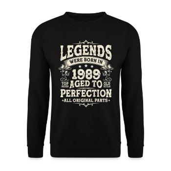 Legendary 1989 birthday surprise - Unisex Sweatshirt - black - Front - Alina (178cm) & Michal (187cm)