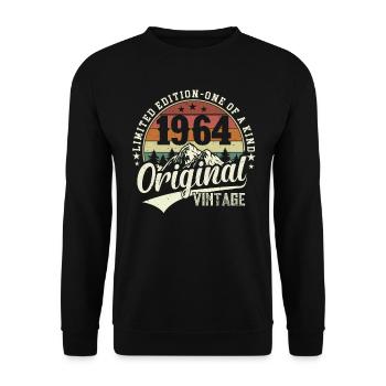 Legendäres 1964er Jahrgangsgeschenk - Unisex Pullover - Schwarz - Vorne - Alina (178cm) & Michal (187cm)