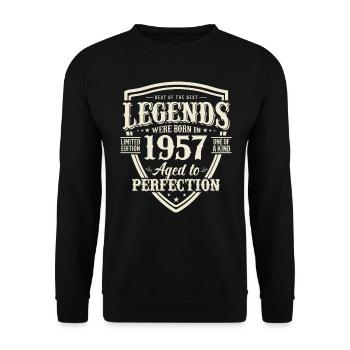 1957 Légende de l’anniversaire - Sweat-shirt Unisexe - noir - Devant - Alina (178cm) & Michal (187cm)