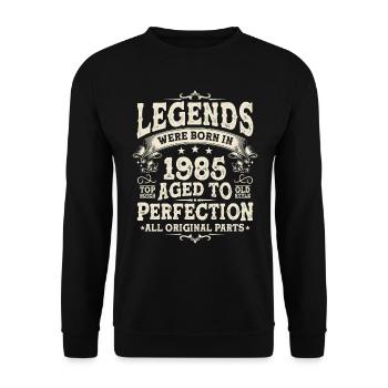 Legendary birthday vintage '85 - Unisex Sweatshirt - black - Front - Alina (178cm) & Michal (187cm)