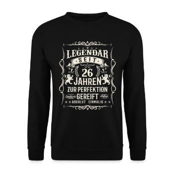 26 Jahre Legende - Unisex Pullover - Schwarz - Vorne - Alina (178cm) & Michal (187cm)