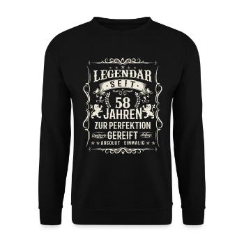 58 Jahre Legende - Unisex Pullover - Schwarz - Vorne - Alina (178cm) & Michal (187cm)