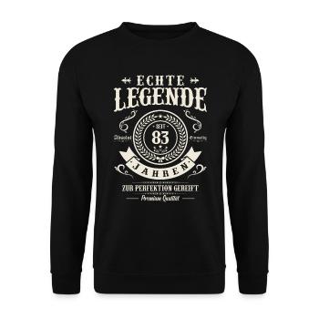 Legendäre Vintage-Geschenke 83 Jahre - Unisex Pullover - Schwarz - Vorne - Alina (178cm) & Michal (187cm)