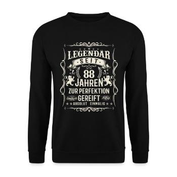 Vintage Geburtstagsgeschenk 88 Jahren - Unisex Pullover - Schwarz - Vorne - Alina (178cm) & Michal (187cm)