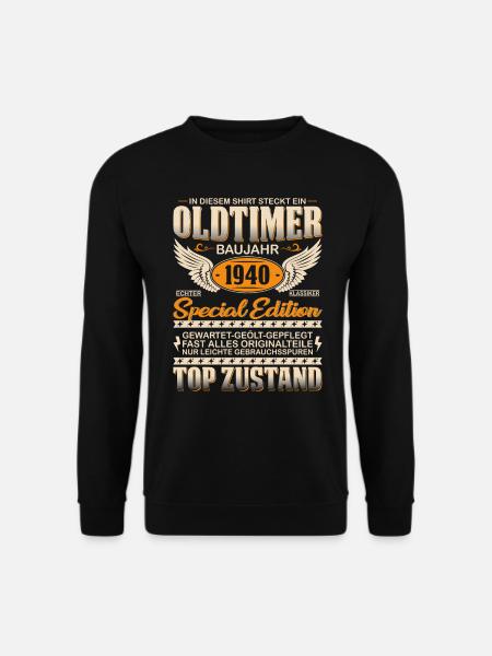 1940 Oldtimer Geschenk - Unisex Pullover - Schwarz