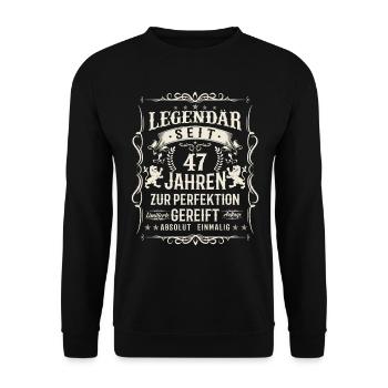 Vintage 47. Perfektion! - Unisex Pullover - Schwarz - Vorne - Alina (178cm) & Michal (187cm)
