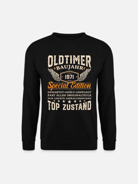 1971 Oldtimer Geschenk - Unisex Pullover - Schwarz
