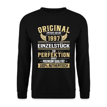 Vintage Geburtstagsgeschenk 26/27, Limitiert '97 - Sweat-shirt Unisexe - noir - Devant - Alina (178cm) & Michal (187cm)