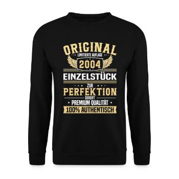 Einzigartiges 2004 Geburtstagsgeschenk - Unisex Pullover - Schwarz - Vorne - Alina (178cm) & Michal (187cm)