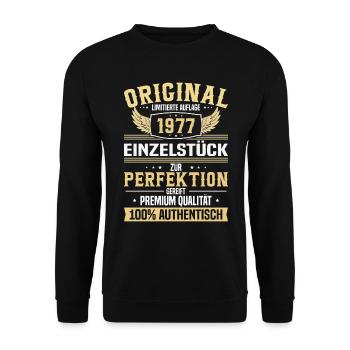 1977 Original Limitiert - Unisex Pullover - Schwarz - Vorne - Alina (178cm) & Michal (187cm)