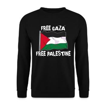 Liberté pour Gaza et la Palestine - Sweat-shirt Unisexe - noir - Devant - Alina (178cm) & Michal (187cm)