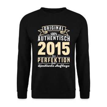 Einzigartiges Geschenk für 8/9-Jährige 2015 - Unisex Pullover - Schwarz - Vorne - Alina (178cm) & Michal (187cm)