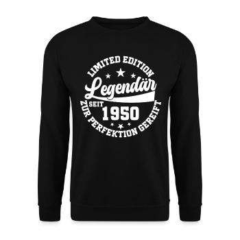 Legendär seit 1950 - Unisex Pullover - Schwarz - Vorne - Alina (178cm) & Michal (187cm)