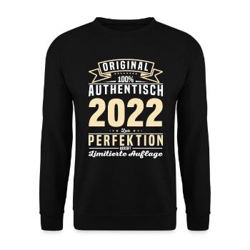 Geschenkideen: Authentisch und Zeitlos 2022 - Unisex Pullover - Schwarz - Vorne - Alina (178cm) & Michal (187cm)