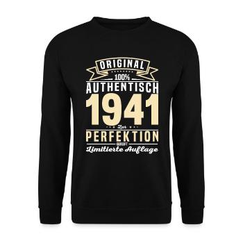 1941 Original: 82/83 Jahre stolz - Unisex Pullover - Schwarz - Vorne - Alina (178cm) & Michal (187cm)