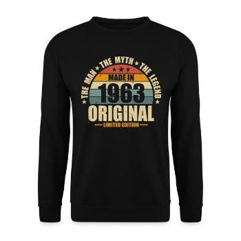 Jahrgang Legende 1963 60/61 - Unisex Pullover - Schwarz - Vorne - Alina (178cm) & Michal (187cm)