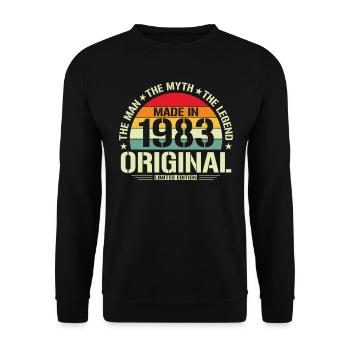Legendary Man of '83 - Unisex Sweatshirt - black - Front - Alina (178cm) & Michal (187cm)