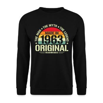 Cadeau de l’homme légendaire 1963 - Sweat-shirt Unisexe - noir - Devant - Alina (178cm) & Michal (187cm)