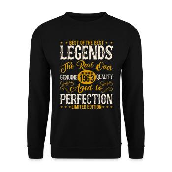 Cadeau d’anniversaire légendaire de 1963 - Sweat-shirt Unisexe - noir - Devant - Alina (178cm) & Michal (187cm)