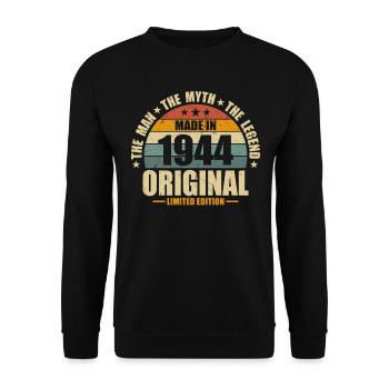 Legendary 79-year-old man in 1944 - Unisex Sweatshirt - black - Front - Alina (178cm) & Michal (187cm)