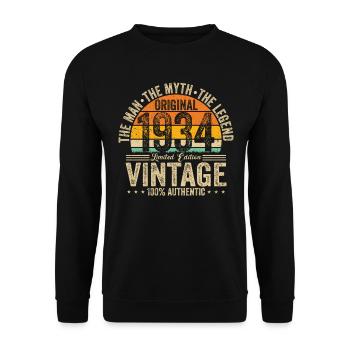 Original 1934 - Legendary Vintage - Unisex Sweatshirt - black - Front - Alina (178cm) & Michal (187cm)