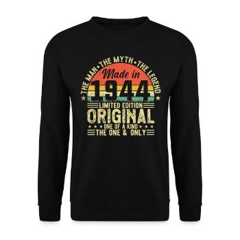 Millésime légendaire 1944 - Sweat-shirt Unisexe - noir - Devant - Alina (178cm) & Michal (187cm)