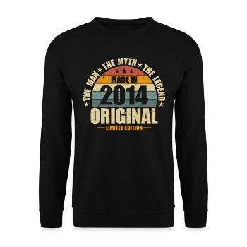 Geboren 2014 Legende - Unisex Pullover - Schwarz - Vorne - Alina (178cm) & Michal (187cm)