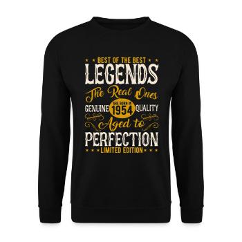 Millésime 1954 Anniversaire - Sweat-shirt Unisexe - noir - Devant - Alina (178cm) & Michal (187cm)