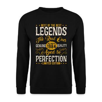 Legendary 1984 - Vintage Gift - Unisex Sweatshirt - black - Front - Alina (178cm) & Michal (187cm)