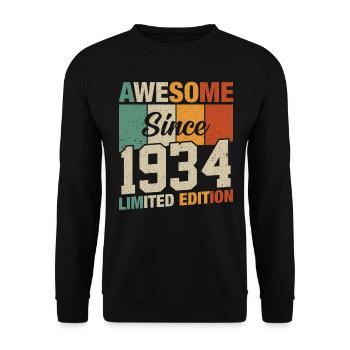 1934 Geboren - Vintage Legende - Unisex Pullover - Schwarz - Vorne - Alina (178cm) & Michal (187cm)