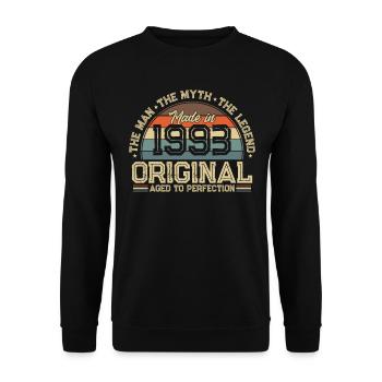Legendary 1993 Birthday - Unisex Sweatshirt - black - Front - Alina (178cm) & Michal (187cm)