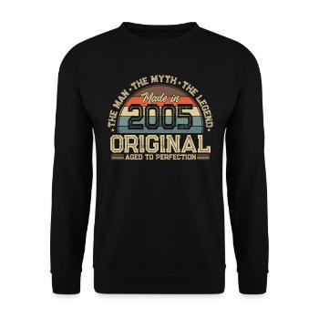 Eternal Vintage Style, 2005 Birthday Legend - Unisex Sweatshirt - black - Front - Alina (178cm) & Michal (187cm)