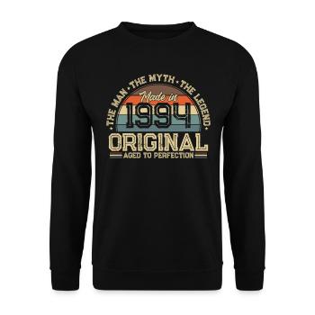 Vintage 1994 - Legenden Geboren - Unisex Pullover - Schwarz - Vorne - Alina (178cm) & Michal (187cm)