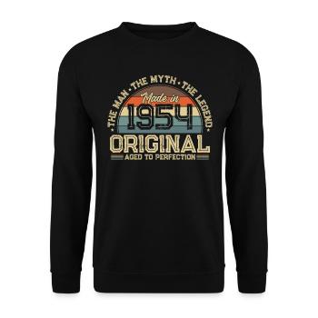 Millésime 1954 - Sweat-shirt Unisexe - noir - Devant - Alina (178cm) & Michal (187cm)
